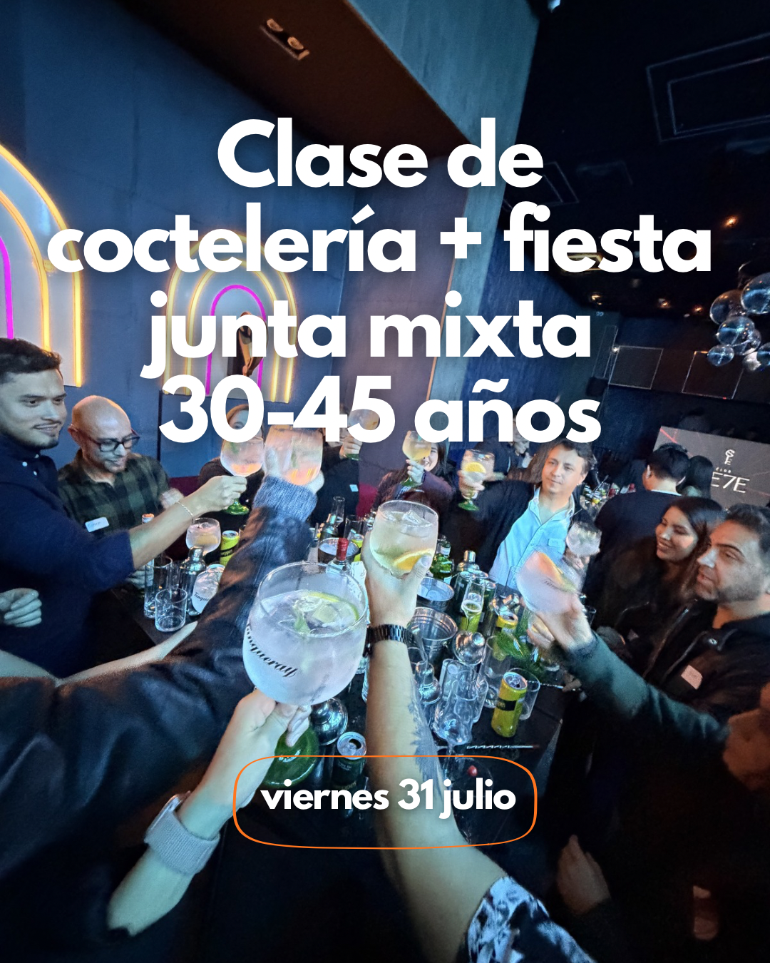 clase de coctelería + fiesta