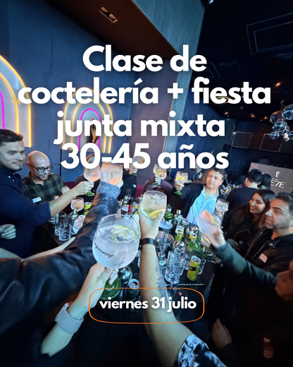 clase de coctelería + fiesta